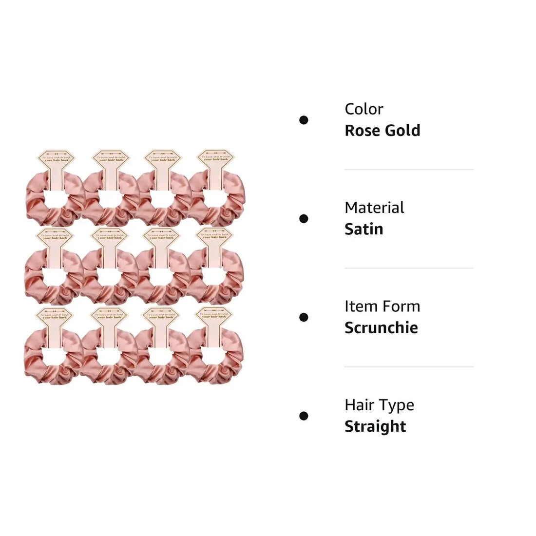 Elegant Bridal Hair Accessories Set - Rose Gold Smooth Linen Satin Bridesmaid Scrunchies and Headbands for Weddings and Parties